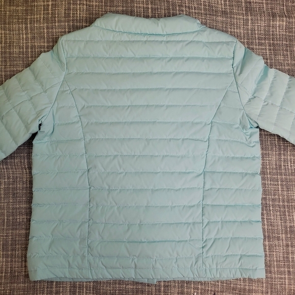 Talbots Quilted Down Puffer Jacket Flattering Sea Green Women's S - Picture 12 of 16